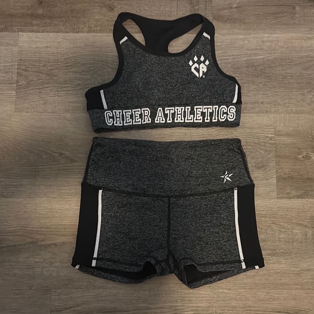 Cheer Athletics Gray Sports Bra and Shorts Set